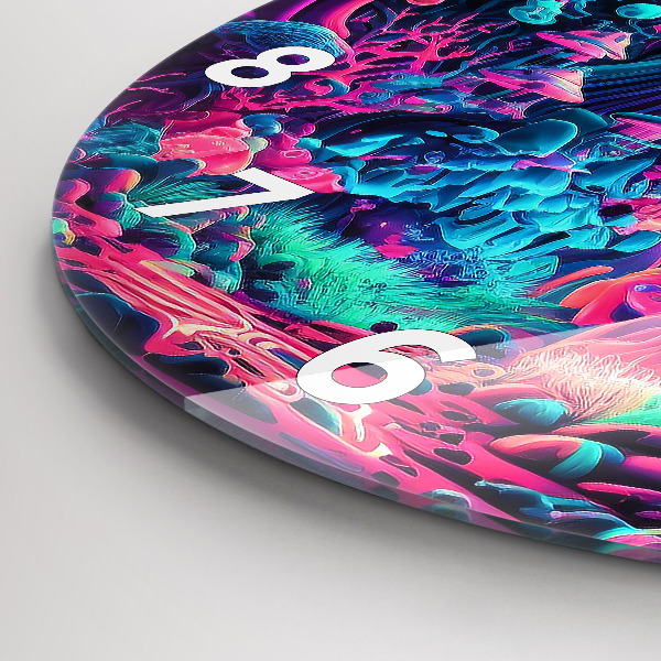 hodiny na skle Neonové houby