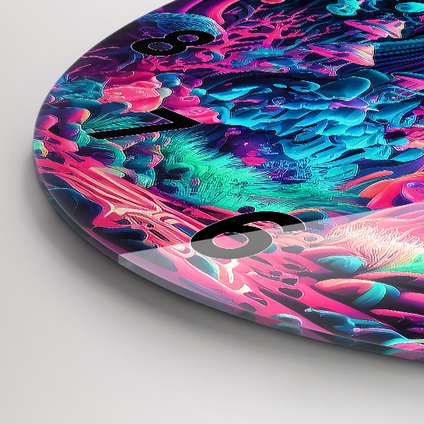 hodiny na skle Neonové houby