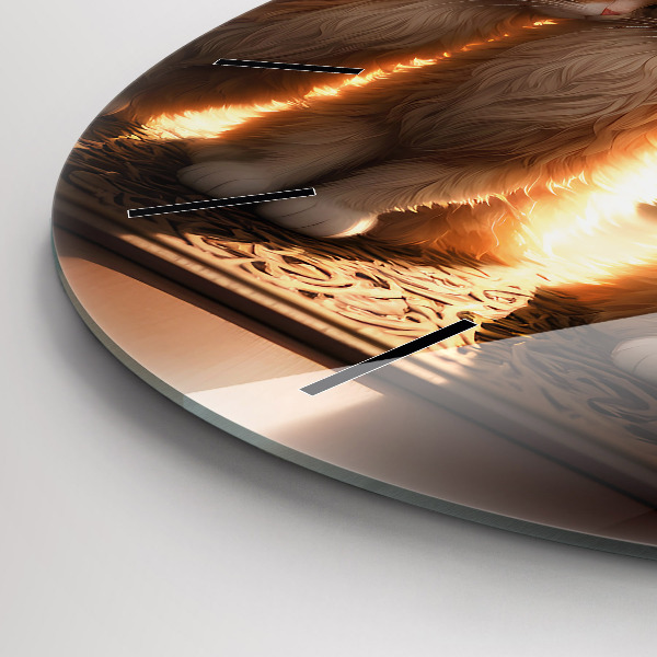 hodiny na skle Čtyři kočky na slunci