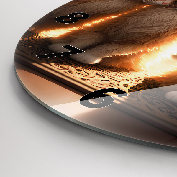 hodiny na skle Čtyři kočky na slunci