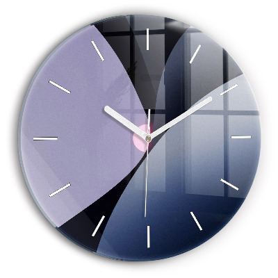 Kulaté skleněné hodiny s fotkou Abstraktní slunce