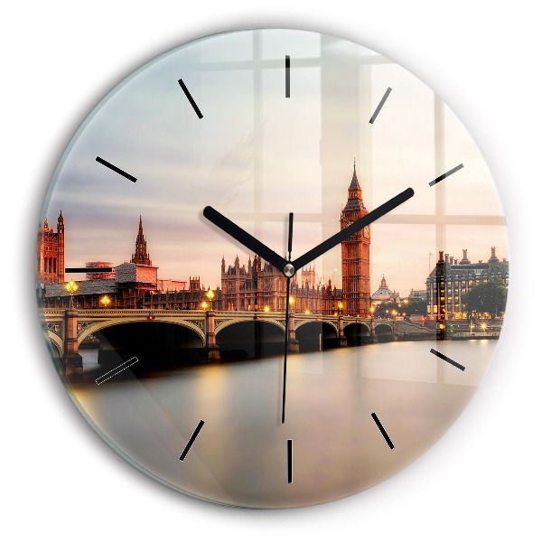 hodiny na skle Big Ben londýnské panorama