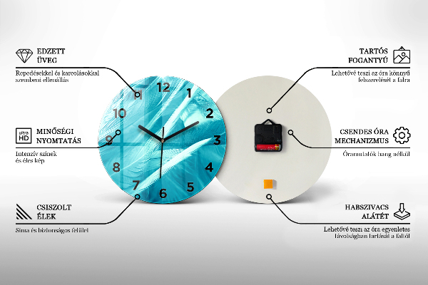 Kulaté skleněné hodiny s fotkou Grafika panoramatu Poznaně