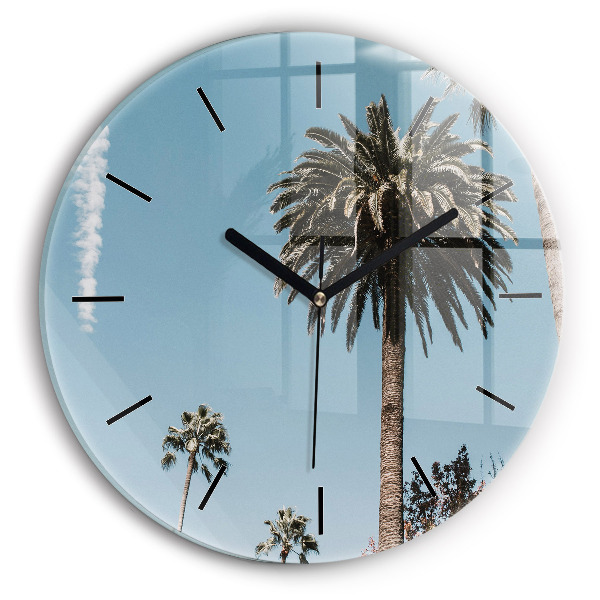 hodiny na skle Palmy v Los Angeles