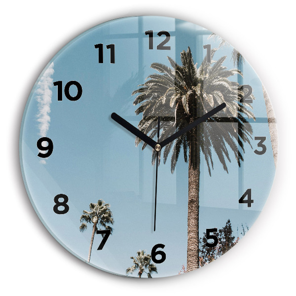hodiny na skle Palmy v Los Angeles
