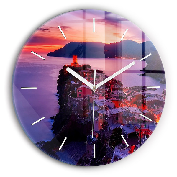 hodiny na skle Domy u jezera