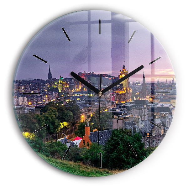 hodiny na skle Edinburgh z Calton Hill