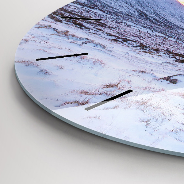 hodiny na skle Chata v horách