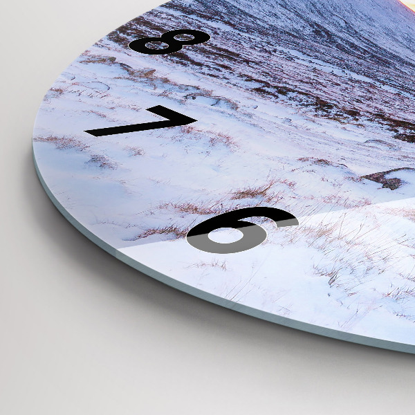 hodiny na skle Chata v horách