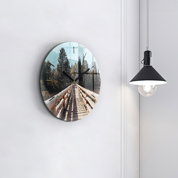 hodiny na skle Hory v Yellowstonu