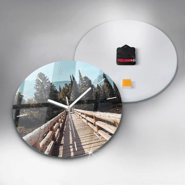 hodiny na skle Hory v Yellowstonu