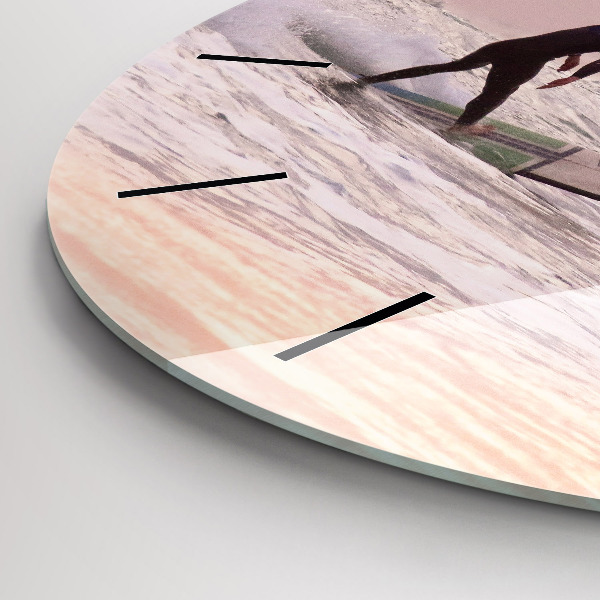 hodiny na skle Surfař na Havaji