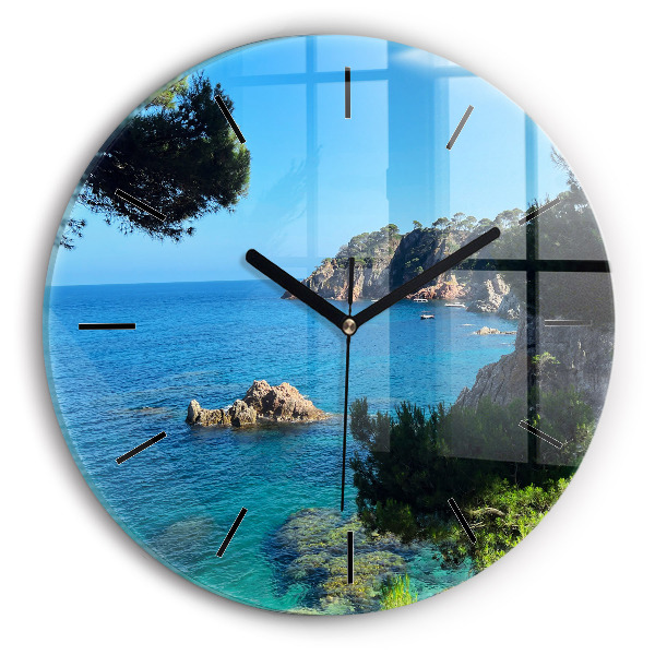 hodiny na skle Pobřeží Costa Brava