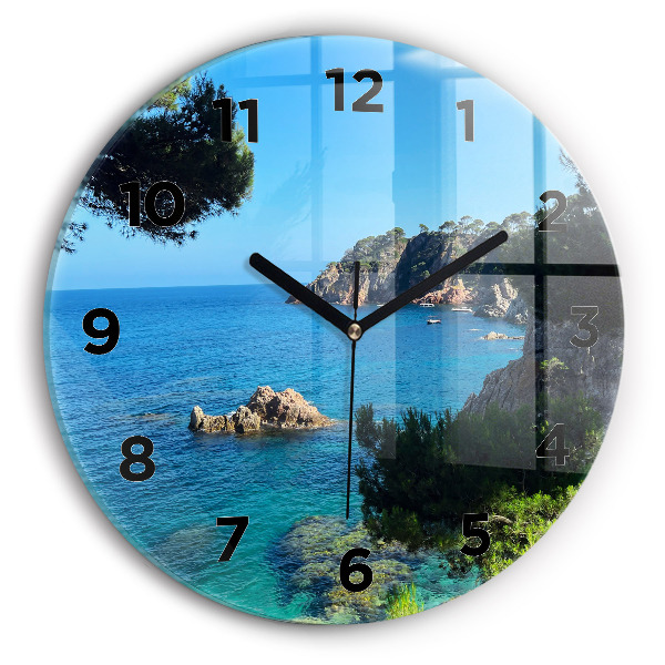 hodiny na skle Pobřeží Costa Brava
