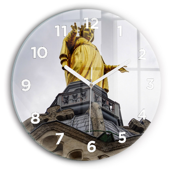 hodiny na skle Socha Panny Marie v Lyonu