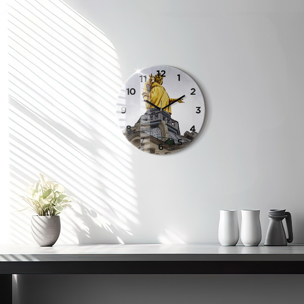 hodiny na skle Socha Panny Marie v Lyonu