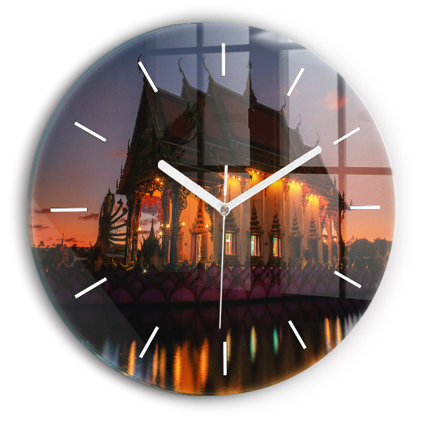 hodiny na skle Chrám v Bangkoku