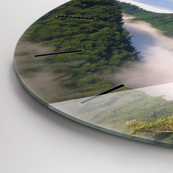 Kulaté skleněné hodiny s fotkou Vrchol Sokolica v Pieninách