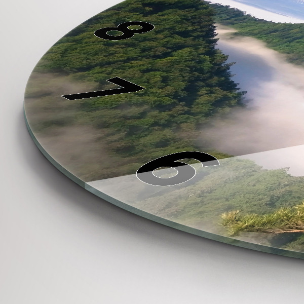 Kulaté skleněné hodiny s fotkou Vrchol Sokolica v Pieninách