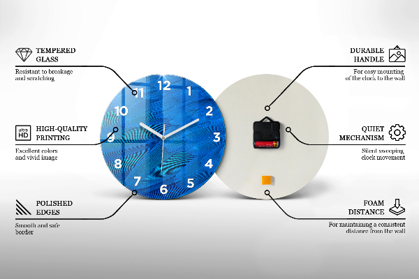 Kulaté skleněné hodiny s fotkou Panorama Ostravy