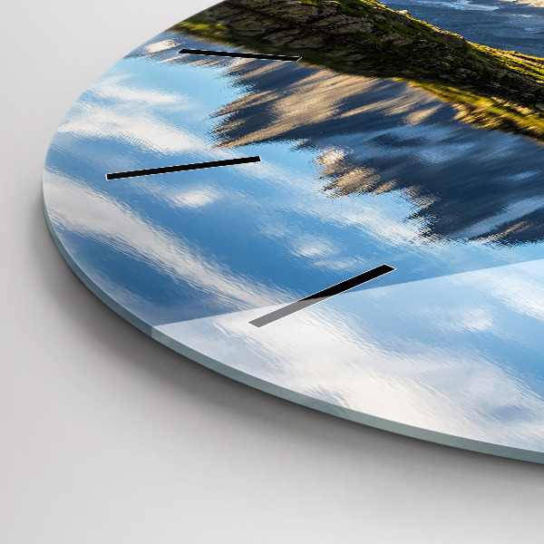 Kulaté skleněné hodiny s fotkou Údolí Chamonix, Alpy