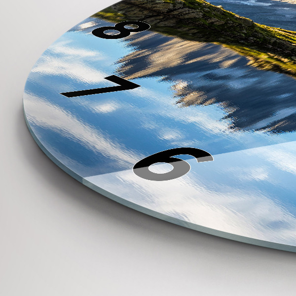 Kulaté skleněné hodiny s fotkou Údolí Chamonix, Alpy