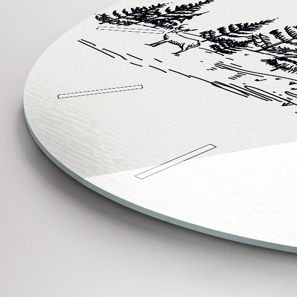 Kulaté skleněné hodiny s fotkou Kreslené město