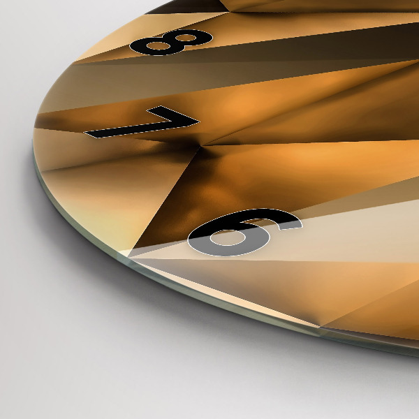 Kulaté skleněné hodiny s fotkou Geometrická textura