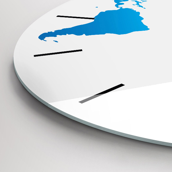 Kulaté skleněné hodiny s fotkou Mapa světa