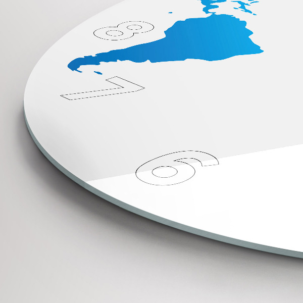 Kulaté skleněné hodiny s fotkou Mapa světa