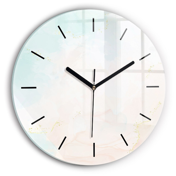 hodiny na skle Akvarelový mramor