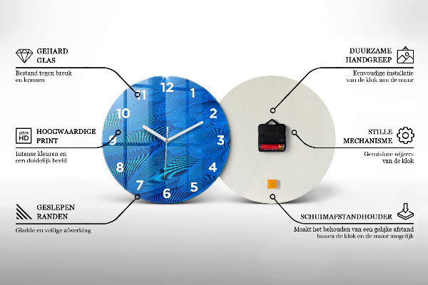 hodiny na skle Akvarelový mramor