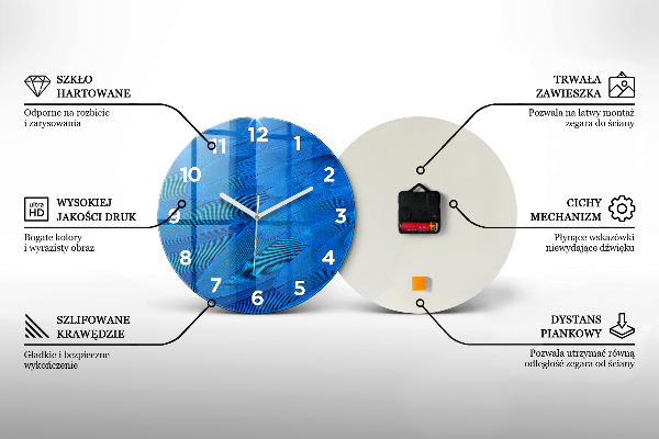 hodiny na skle Mramorový vzor