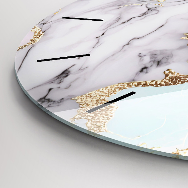 hodiny na skle Pastelový mramor