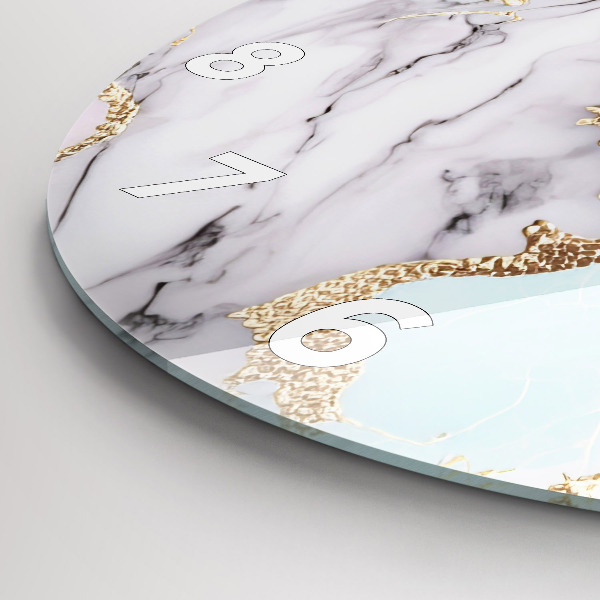 hodiny na skle Pastelový mramor