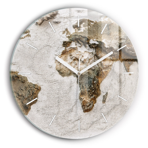hodiny na skle Stará mapa světa