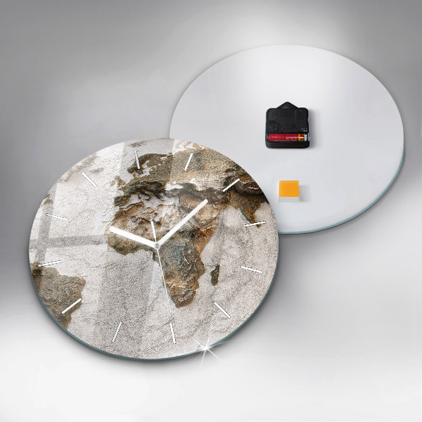 hodiny na skle Stará mapa světa