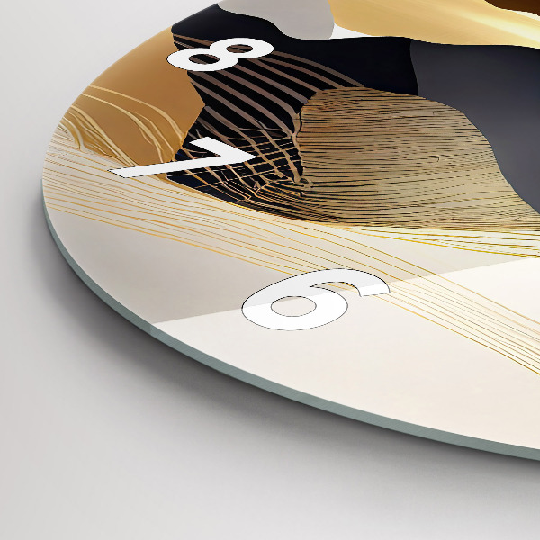 hodiny na skle Abstraktní zlaté hory