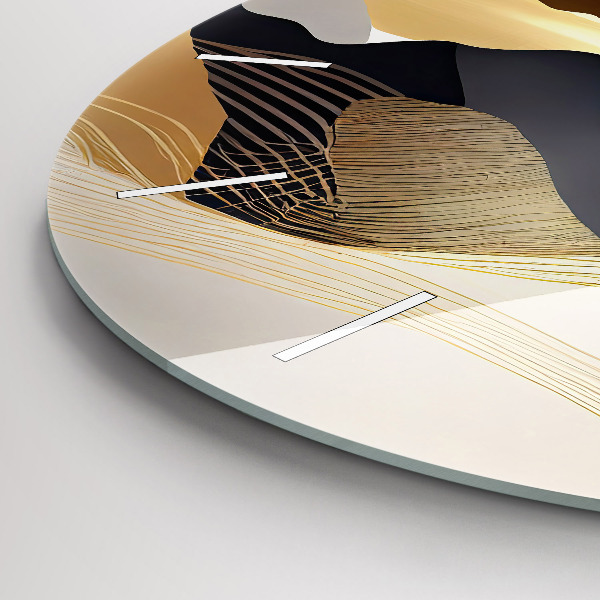 hodiny na skle Abstraktní zlaté hory