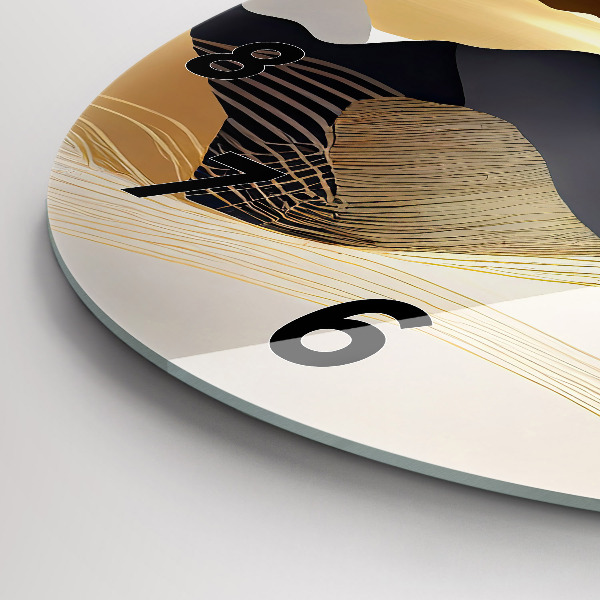 hodiny na skle Abstraktní zlaté hory