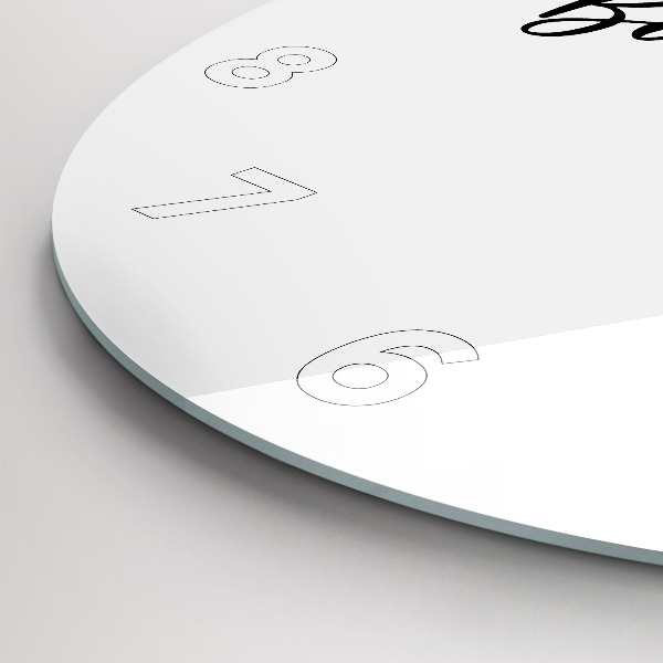 Kulaté skleněné hodiny s fotkou Nápis Bon voyage