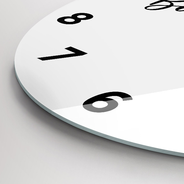 Kulaté skleněné hodiny s fotkou Nápis Bon voyage