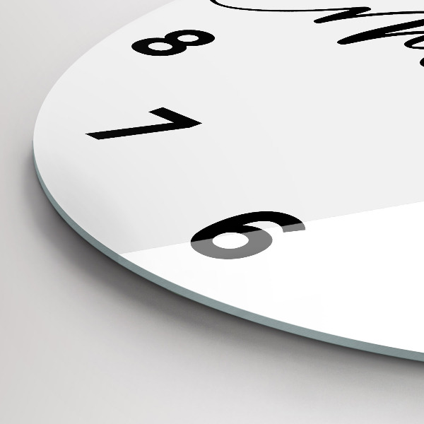 Kulaté skleněné hodiny s fotkou Vzpomínkový nápis