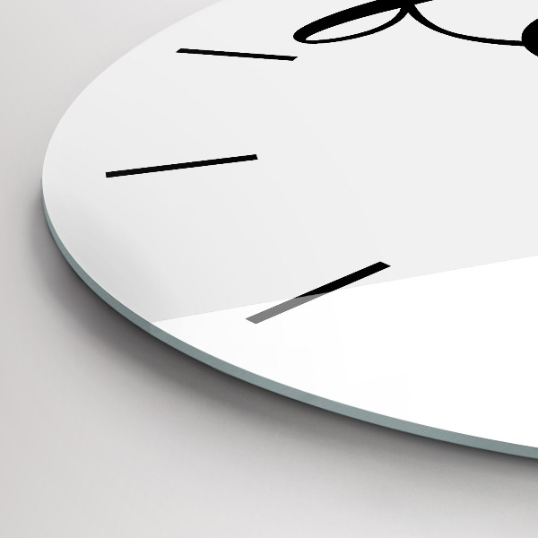 Kulaté skleněné hodiny s fotkou Rodinný nápis a srdce