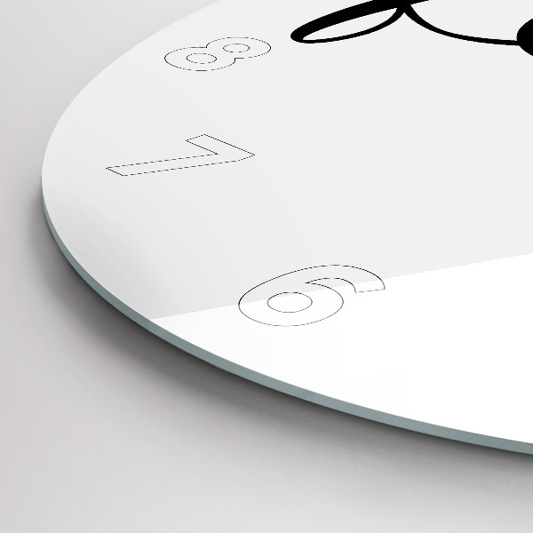 Kulaté skleněné hodiny s fotkou Rodinný nápis a srdce