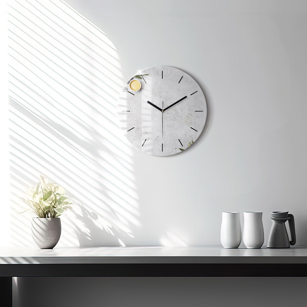 Kulaté skleněné hodiny s fotkou Minimalistické olivy