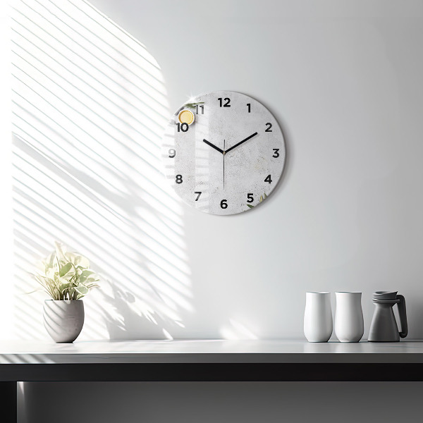 Kulaté skleněné hodiny s fotkou Minimalistické olivy