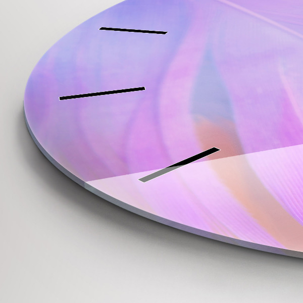 Kulaté skleněné hodiny s fotkou Barevné peří