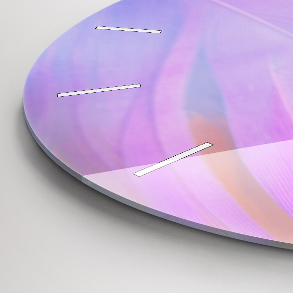 Kulaté skleněné hodiny s fotkou Barevné peří