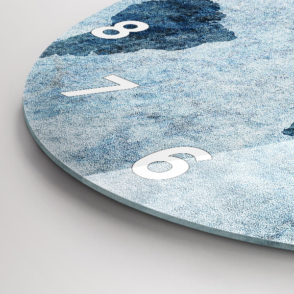 Kulaté skleněné hodiny s fotkou Malovaná mapa světa